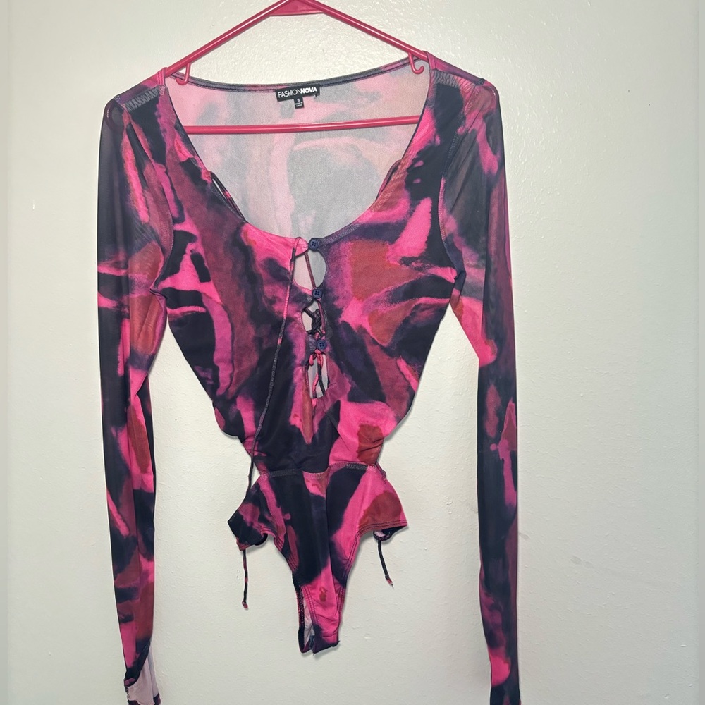 Fashion nova Bodysuit - Pink/combo